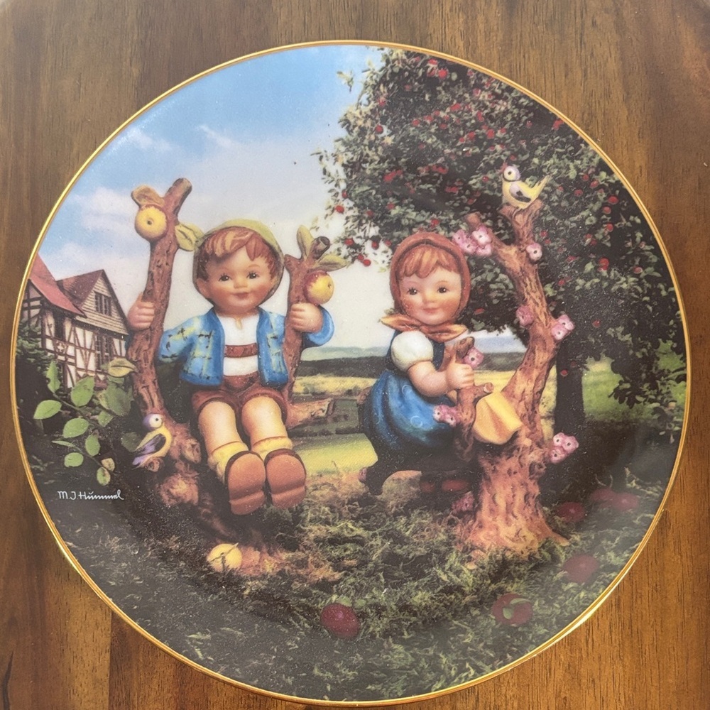 Danbury Mint Collectible Plate with Children and Nature Scene